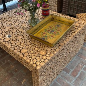 Mesa Centro cubierta tronquitos REF.INDO-021A