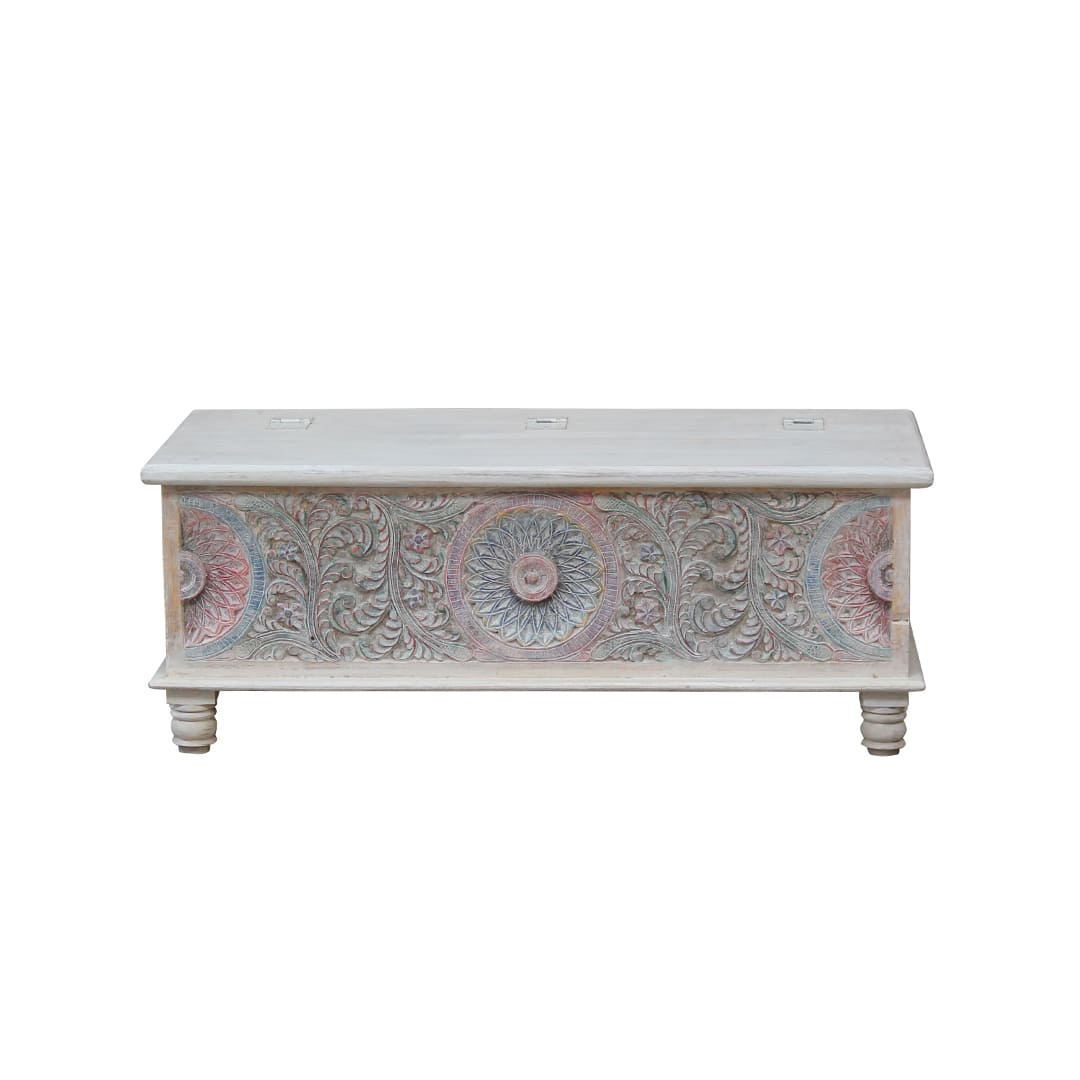 Baúl de India Tallado en Madera Ref.CAC-093 #A