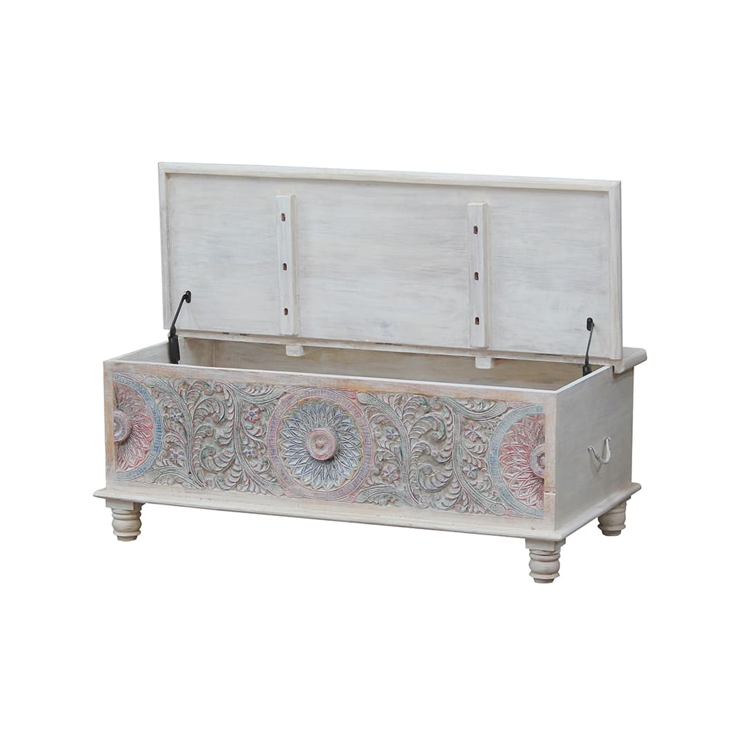 Baúl de India Tallado en Madera Ref.CAC-093 #A - Imagen 2