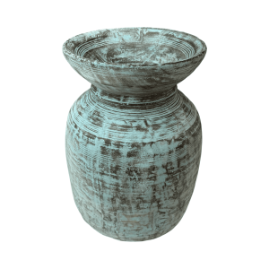 Jarrón en madera azul 40cms REF.A1A