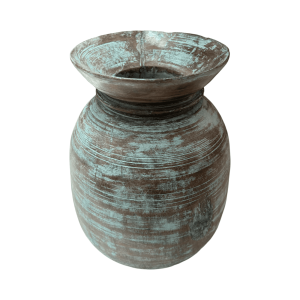 Jarrón en madera azul 25cms REF.A4A