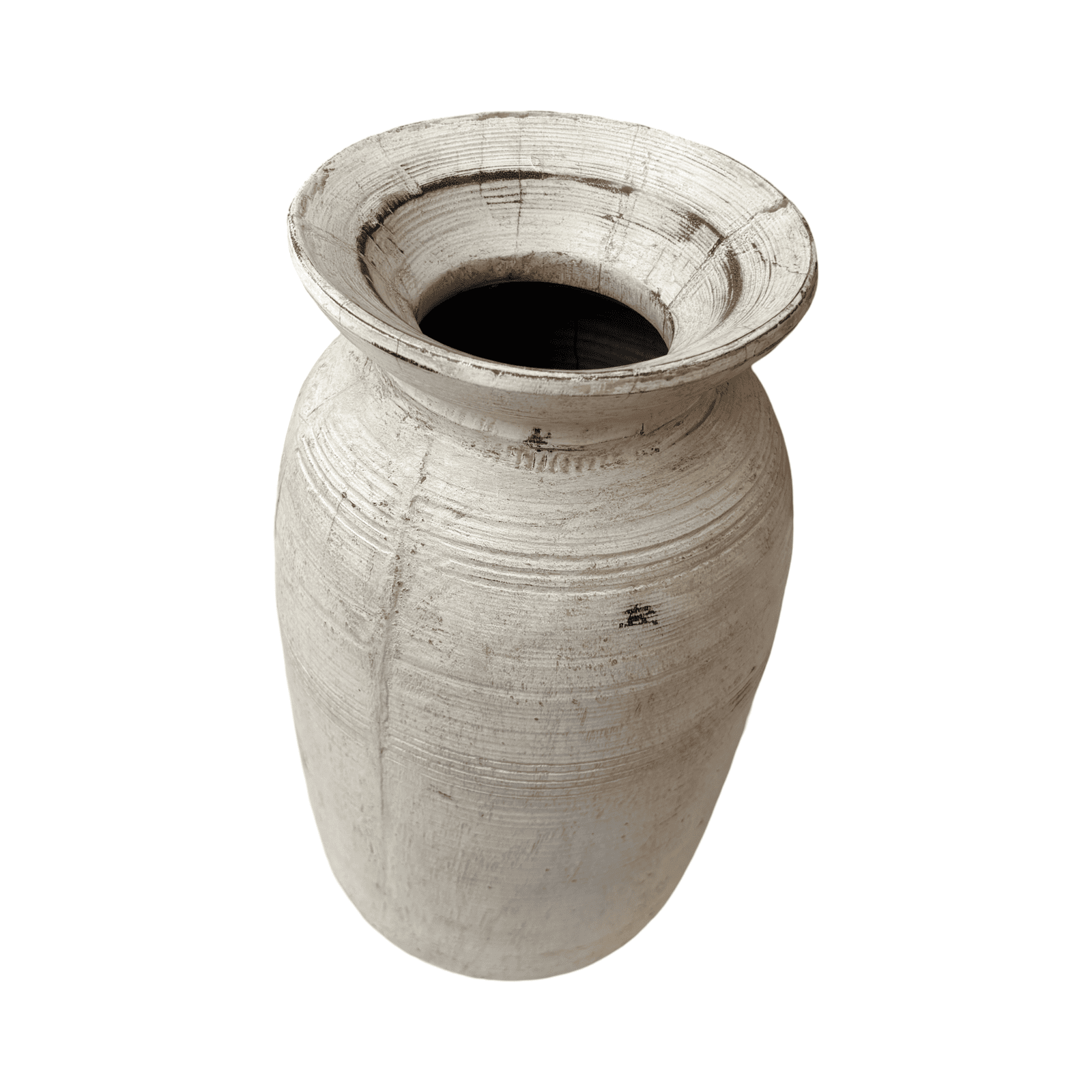 Jarrón en madera blanco wash 40cms REF.A1B