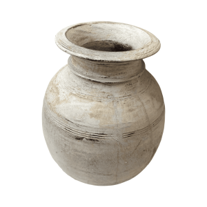 Jarrón en madera blanco wash 25cms REF.A4B # A