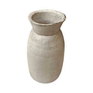 Jarrón en madera blanco wash 30cms REF.A2B