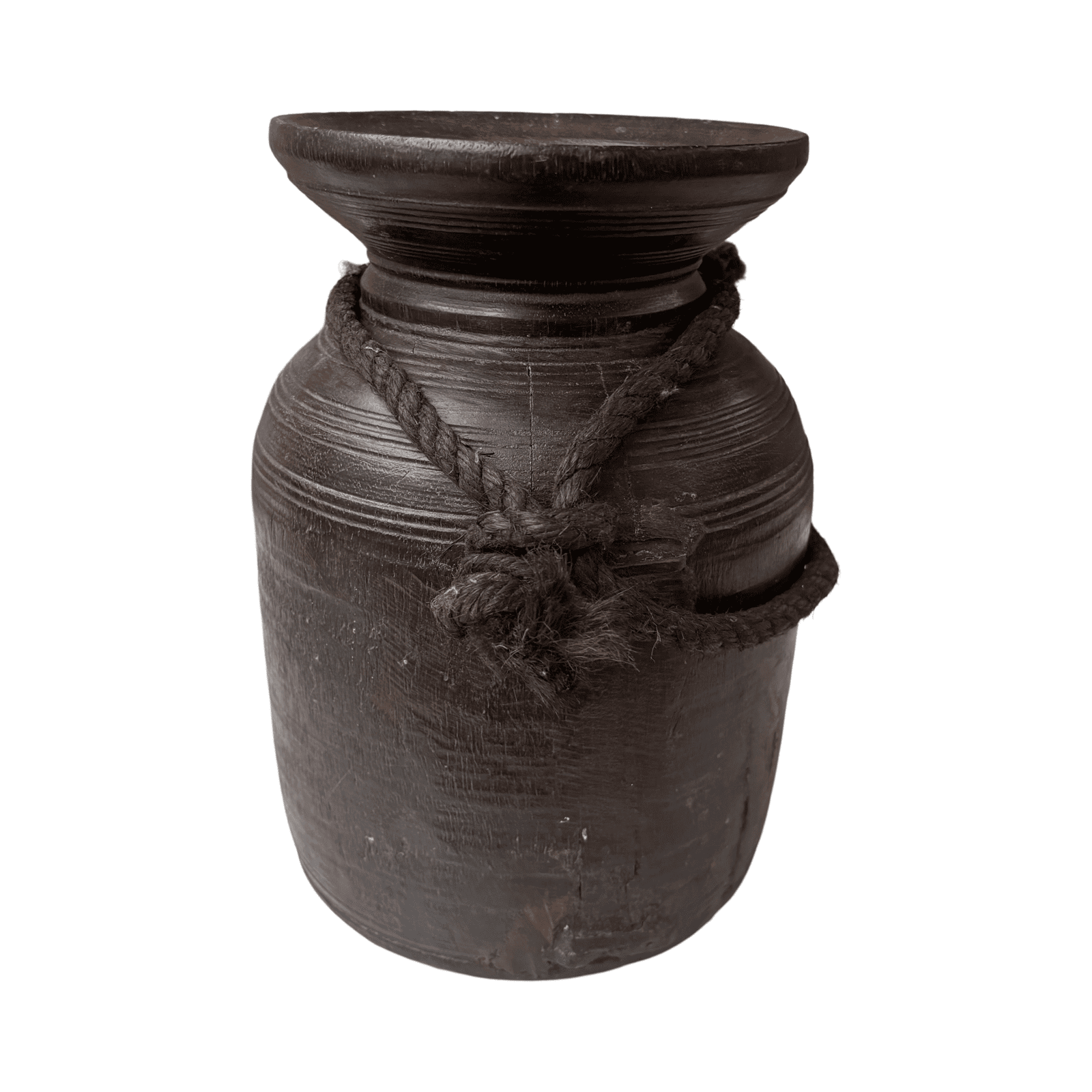 Jarrón en madera cafe CAC-984