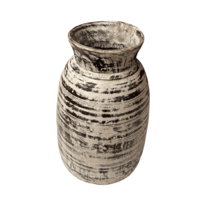 Jarrón en madera blanco decape 30cms REF.A2CC