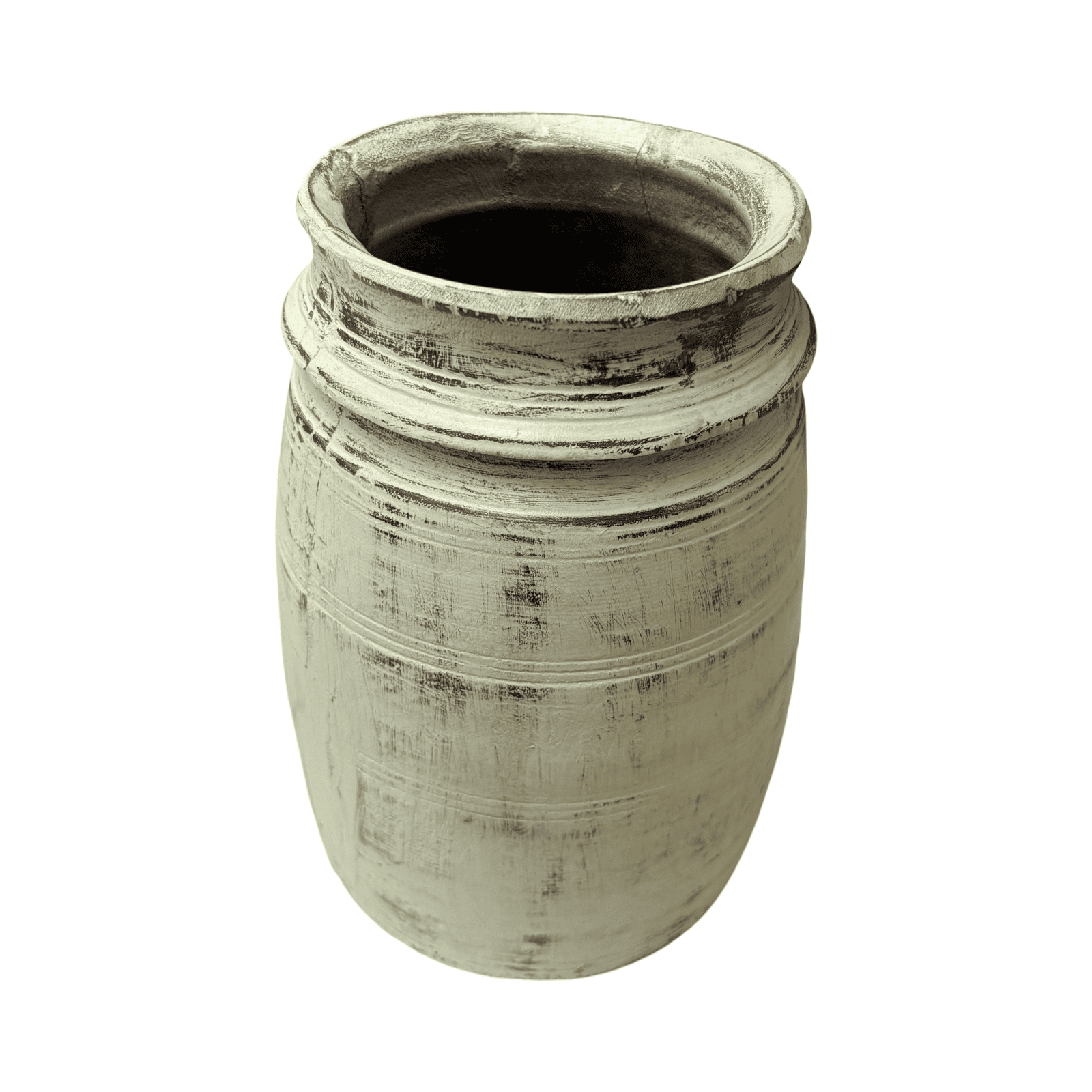 Jarrón en madera verde 30cms REF.A2V