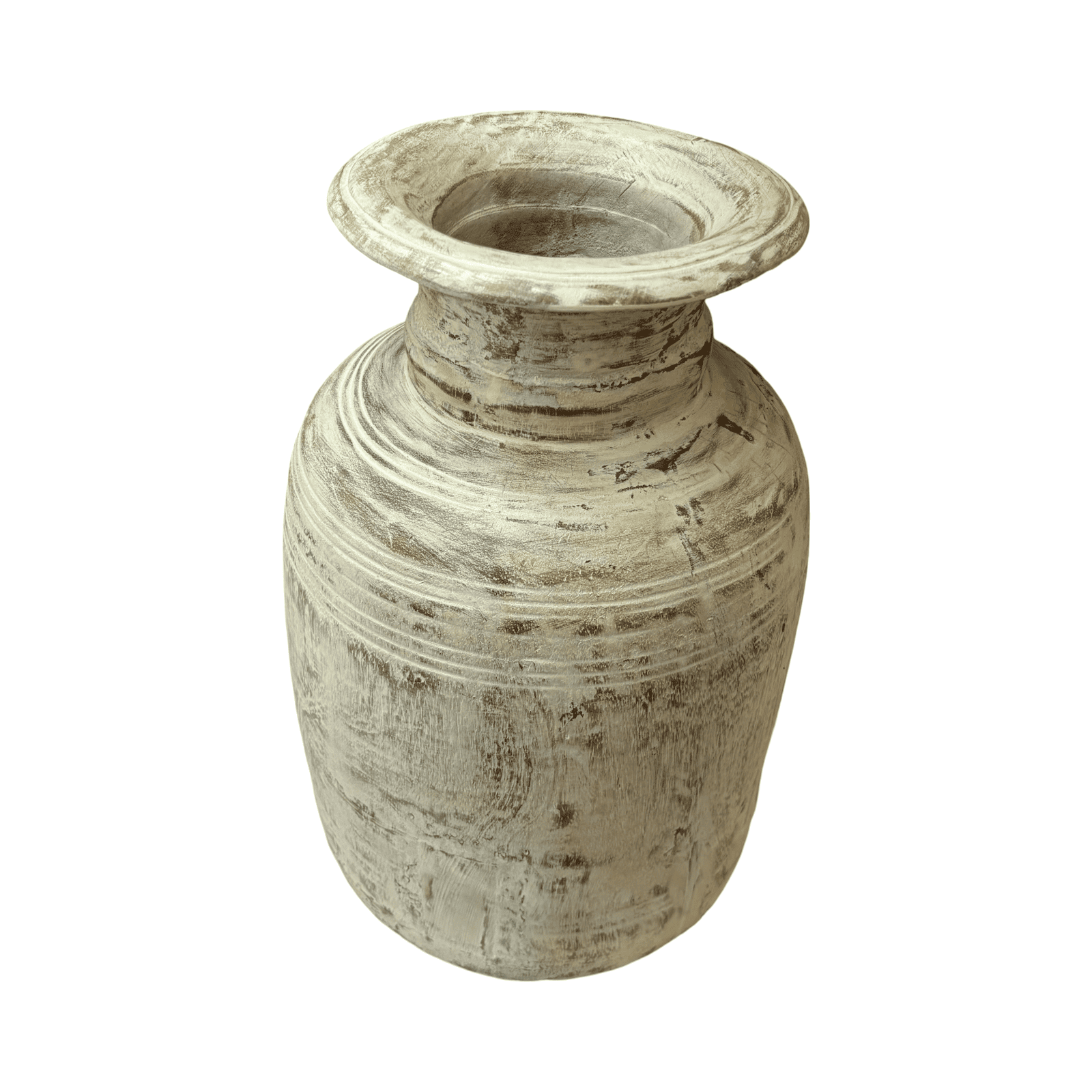 Jarrón en madera verde 40cms REF.A1V